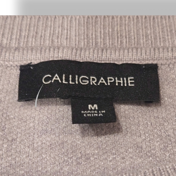 Calligraphie Women Sweater Gray Football Size M sequin superbowl NWT - Picture 9 of 10